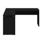 Mesa em L PÉ PAINEL (1,50×0,60m + Mesa Auxiliar) – S/ Gavetas – PRETO / PRETO – 26012 VILLA Móveis para Escritório Linha 40mm Preto / Preto 11