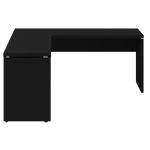 Mesa em L PÉ PAINEL (1,70×0,70m + Mesa Auxiliar) – S/ Gavetas – PRETO / PRETO – 26013 VILLA Móveis para Escritório Linha 40mm Preto / Preto 11