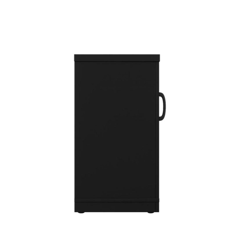 Armário Baixo com Prateleiras Internas – MDP Preto – 26030 VILLA Móveis para Escritório Linha 40mm Preto / Preto 8