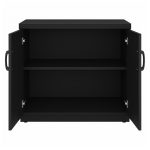 Armário Baixo com Prateleiras Internas – MDP Preto – 26030 VILLA Móveis para Escritório Linha 40mm Preto / Preto 17