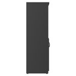 Armário Alto com Portas Inferiores e Prateleiras Abertas – MDP Preto – 26033 VILLA Móveis para Escritório Linha 40mm Preto / Preto 12