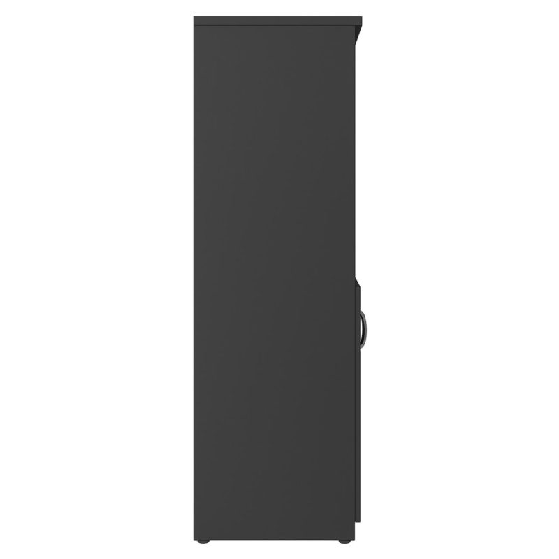Armário Alto com Portas Inferiores e Prateleiras Abertas – MDP Preto – 26033 VILLA Móveis para Escritório Linha 40mm Preto / Preto 5