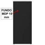 Arquivo de Madeira para Pasta Suspensa com 4 Gavetas – MDP PRETO – 26035 VILLA Móveis para Escritório Linha 40mm Preto / Preto 14