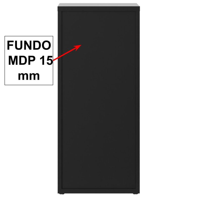 Arquivo de Madeira para Pasta Suspensa com 4 Gavetas – MDP PRETO – 26035 VILLA Móveis para Escritório Linha 40mm Preto / Preto 6