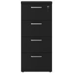 Arquivo de Madeira para Pasta Suspensa com 4 Gavetas – MDP PRETO – 26035 VILLA Móveis para Escritório Linha 40mm Preto / Preto 15