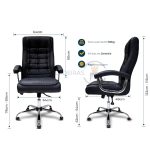 Poltrona LUXO IMPORTADA Concha Dupla Syncron – Couríssimo Preto – 30017 VILLA Móveis para Escritório Presidente 17
