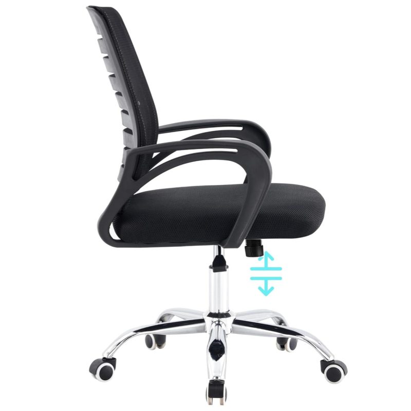 Cadeira para Escritório Tela OZY com Braço – Cor Preta – 30055 VILLA Móveis para Escritório Cadeira de Tela 3