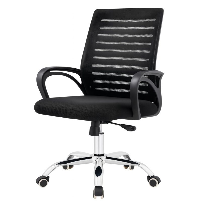 Cadeira para Escritório Tela OZY com Braço – Cor Preta – 30055 VILLA Móveis para Escritório Cadeira de Tela 5