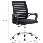 Cadeira para Escritório Tela OZY com Braço – Cor Preta – 30055 VILLA Móveis para Escritório Cadeira de Tela 13