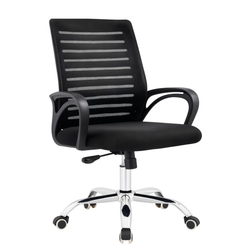 Cadeira para Escritório Tela OZY com Braço – Cor Preta – 30055 VILLA Móveis para Escritório Cadeira de Tela 2