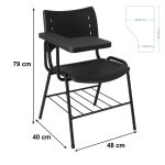 Cadeira Universitária Plástica Prancheta PLÁSTICA – MRPlast Preto – 34030 VILLA Móveis para Escritório Carteira Escolar 10