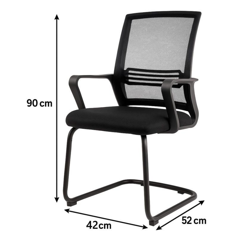 Cadeira de Escritório Interlocutor Tela JOY – Cor Preto – 34008 VILLA Móveis para Escritório Cadeira Fixa Tela 7
