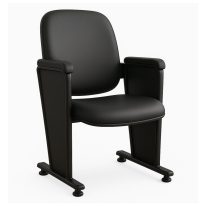 Poltrona Auditório Rebatível 01 Lugar – Linha Premium - Corino Preto - 38101
