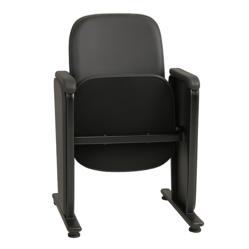 Poltrona Auditório Rebatível 02 Lugares – Linha Premium – Corino Preto – 38102 VILLA Móveis para Escritório Auditório 7