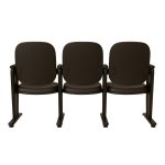 Poltrona Auditório Rebatível 03 Lugares – Linha Premium – Corino Preto – 38103 VILLA Móveis para Escritório Auditório 13