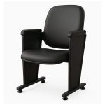 Poltrona Auditório Rebatível 03 Lugares – Linha Premium – Corino Preto – 38103 VILLA Móveis para Escritório Auditório 18