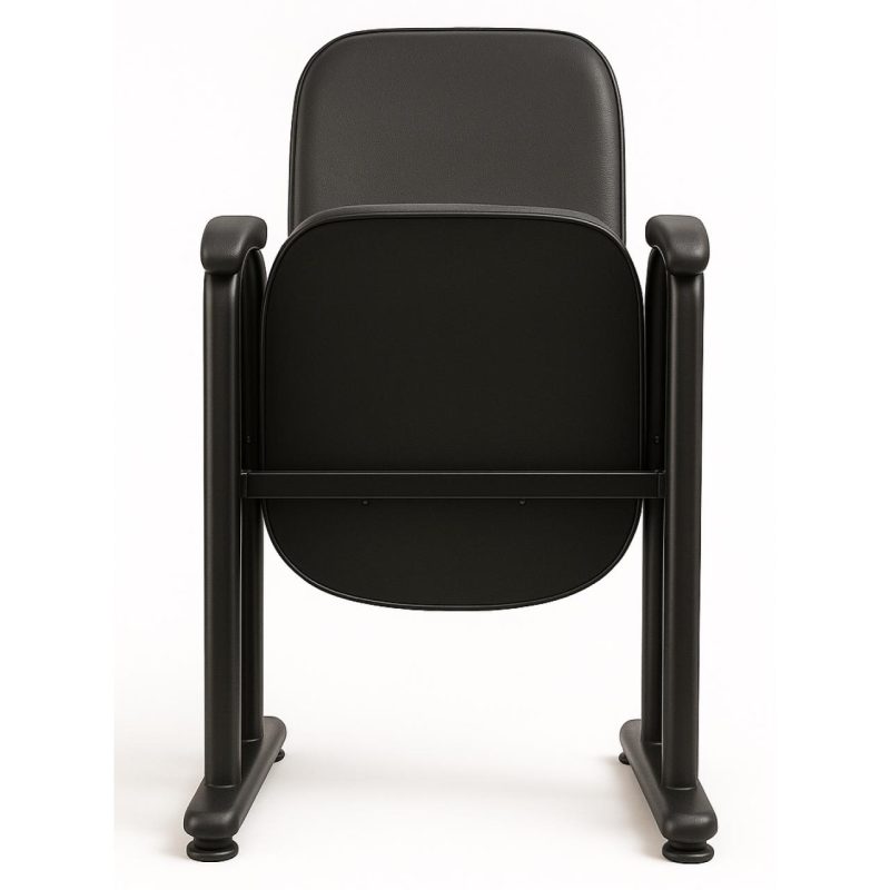 Poltrona Auditório Rebatível 04 Lugares – Linha Premium – Corino Preto – 38104 VILLA Móveis para Escritório Auditório 9