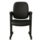 Poltrona Auditório Rebatível 05 Lugares – Linha Premium – Corino Preto – 38105 VILLA Móveis para Escritório Auditório 16