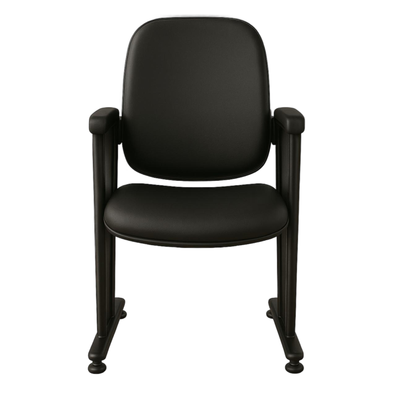 Poltrona Auditório Rebatível 05 Lugares – Linha Premium – Corino Preto – 38105 VILLA Móveis para Escritório Auditório 8