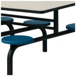 Mesa para Refeitório FIXA 10 Lugares MDP Branco de 25 mm – Assento AZUL – 50104 VILLA Móveis para Escritório Fixo 10 Lugares 16