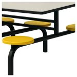 Mesa para Refeitório FIXA 10 Lugares MDP Branco de 25 mm – Assento AMARELO – 50105 VILLA Móveis para Escritório Fixo 10 Lugares 16