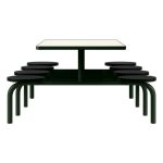 Mesa para Refeitório FIXA 8 Lugares MDP Branco de 25 mm – Assento PRETO – 50114 VILLA Móveis para Escritório Fixo 08 Lugares 13