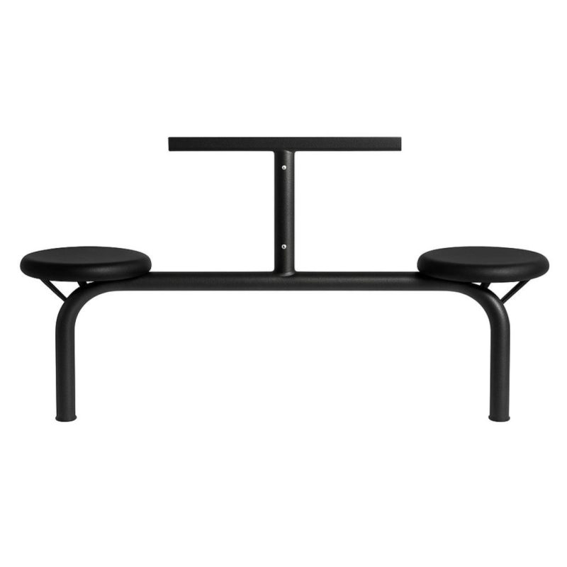 Mesa para Refeitório FIXA 8 Lugares MDP Branco de 25 mm – Assento PRETO – 50114 VILLA Móveis para Escritório Fixo 08 Lugares 9