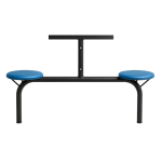 Mesa para Refeitório FIXA 6 Lugares MDP Branco de 25 mm – Assento AZUL – 50201 VILLA Móveis para Escritório Fixo 06 Lugares 15