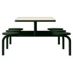 Mesa para Refeitório FIXA 6 Lugares MDP Branco de 25 mm – Assento PRETO – 50202 VILLA Móveis para Escritório Fixo 06 Lugares 13