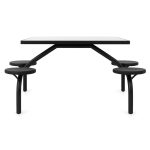 Mesa para Refeitório FIXA 4 Lugares MDP Branco de 25 mm – Assento PRETO – 50301 VILLA Móveis para Escritório Fixo 04 Lugares 12
