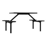 Mesa para Refeitório FIXA 4 Lugares MDP Branco de 25 mm – Assento PRETO – 50301 VILLA Móveis para Escritório Fixo 04 Lugares 13