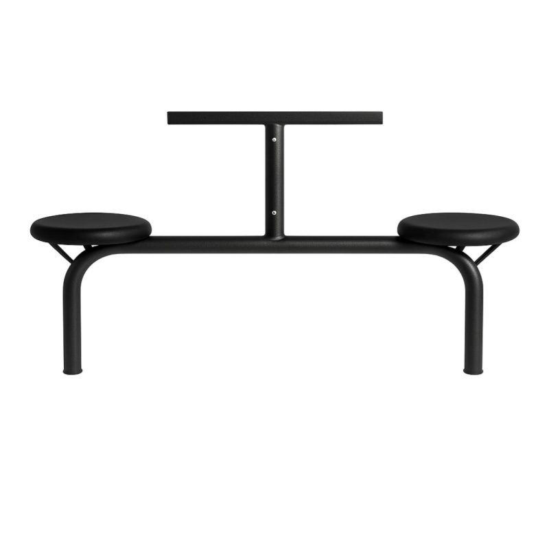 Mesa para Refeitório FIXA 4 Lugares MDP Branco de 25 mm – Assento PRETO – 50301 VILLA Móveis para Escritório Fixo 04 Lugares 9