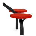 Mesa para Refeitório FIXA 4 Lugares MDP Branco de 25 mm – Assento VERMELHO – 50302 VILLA Móveis para Escritório Fixo 04 Lugares 16