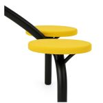 Mesa para Refeitório FIXA 4 Lugares MDP Branco de 25 mm – Assento AMARELO – 50303 VILLA Móveis para Escritório Fixo 04 Lugares 16