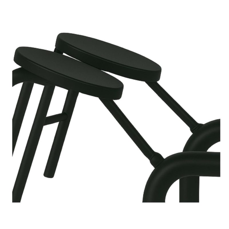 Mesa para Refeitório ESCAMOTEÁVEL 04 Lugares MDP Branco de 25 mm – Assento PRETO – 50401 VILLA Móveis para Escritório Escamoteável 04 Ludares 6