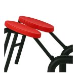 Mesa para Refeitório ESCAMOTEÁVEL 04 Lugares MDP Branco de 25 mm – Assento VERMELHO – 50402 VILLA Móveis para Escritório Escamoteável 04 Ludares 14