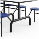 Mesa para Refeitório ESCAMOTEÁVEL 10 Lugares MDP Branco de 25 mm – Assento AZUL – 50901 VILLA Móveis para Escritório Escamoteável 10 Lugares 15