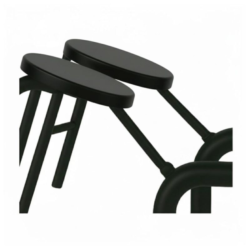 Mesa para Refeitório ESCAMOTEÁVEL 10 Lugares MDP Branco de 25 mm – Assento PRETO – 50903 VILLA Móveis para Escritório Escamoteável 10 Lugares 8